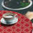 Ebern Designs Trellis Fitted Round Tablecloth Diameter Ruby Ecru-1133102308