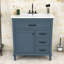 Meuble-lavabo de salle de bain avec comptoir en céramique, tiroirs, tablette réglable et porte à fermeture en douceur-1496657275
