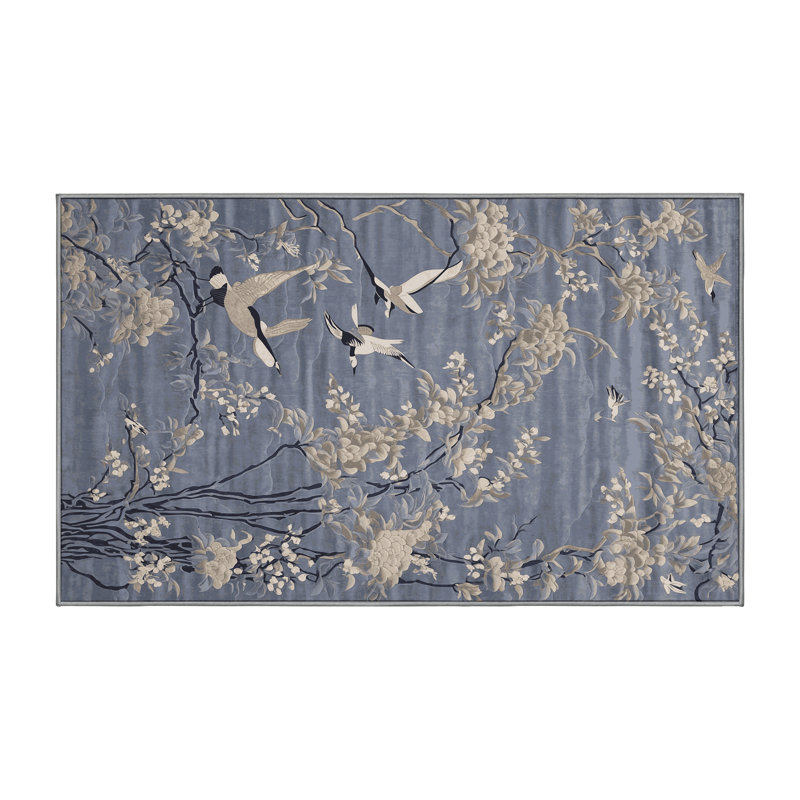 Machine Washable Gray Area Rug, Runner 2' x 4'