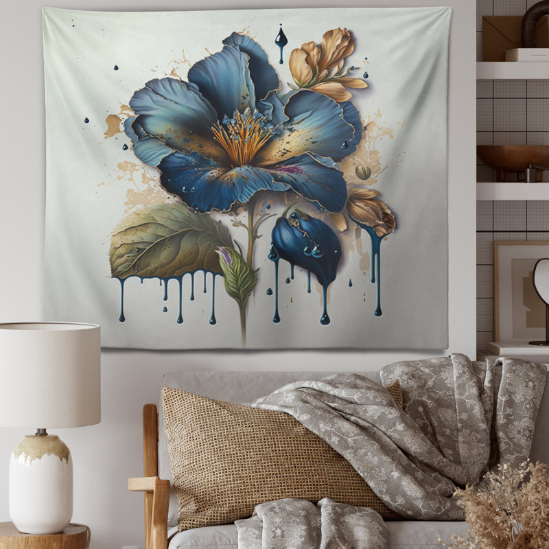 Tapisserie en polyester réaliste avec des punaises, H 32 po x l 39 po