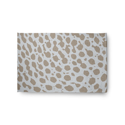 Tapis intérieur / extérieur ivoire / brun en chenille tissé à la machine Ksenia