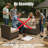Outdoor Wicker Coffee Table, Modern Cube Design Patio Table with Tempered Glass Top