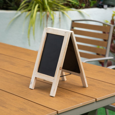  Panneau de menu à double face de 11 pouces en bois avec cadre en A et panneau de menu pour restaurant, café, café, boulangerie, fête de mariage, entreprise à domicile, comptoir de cuisine et présentoir de table, simple