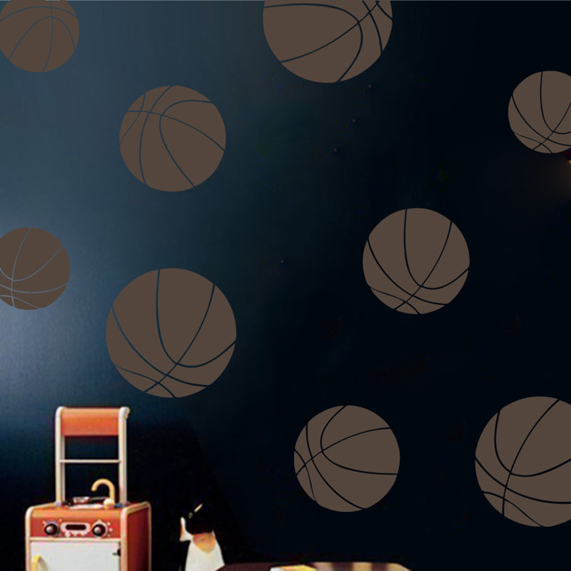 Décalcomanie murale baskets, H 30 po x l 30 po x P 0,01 po, Brun