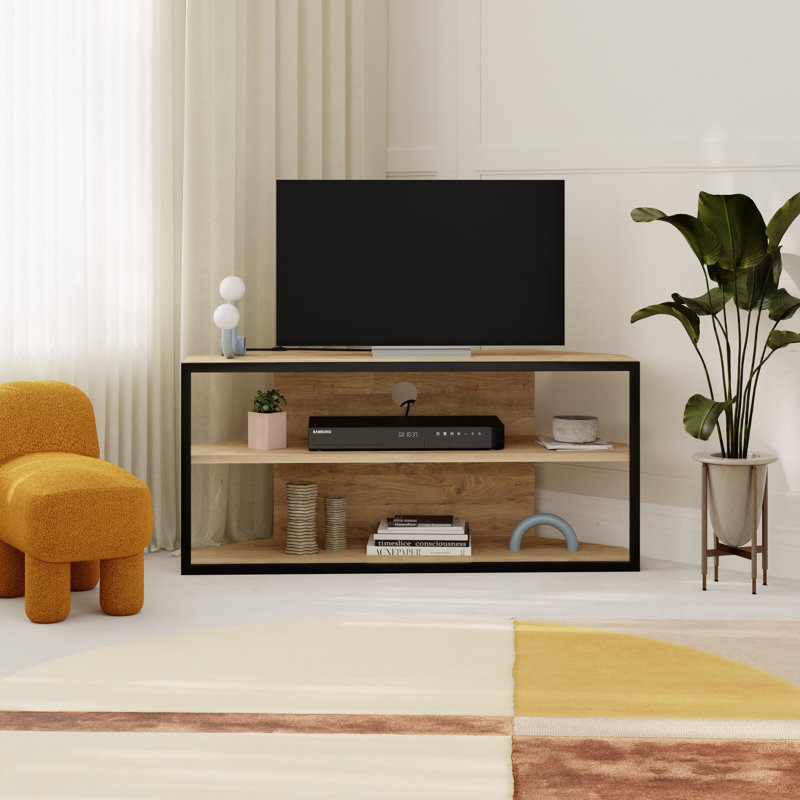 ECHO Adjustable Corner or Flat TV Stand, Sapphire Oak