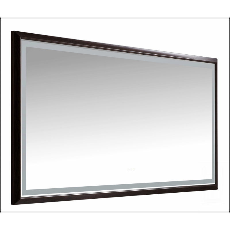 Miroir de salle de bain à DEL avec cadre en aluminium, meuble-lavabo mural, antibuée, mémoire, 3 couleurs, gradation continue