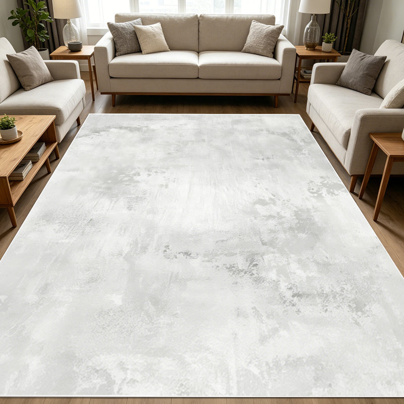 1PC Neutral Marble Distressed Minimalist area rugs for Living Room, Soft and Comfortable, Suitable for all seasons, easy-to-maintain, machine washable Indoor floor mat, Under Table Farmhouse suitable for Dining Table Area, Bedroom, Home Office,