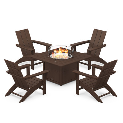 Ensemble de conversation moderne 5 pièces Adirondack avec foyer
