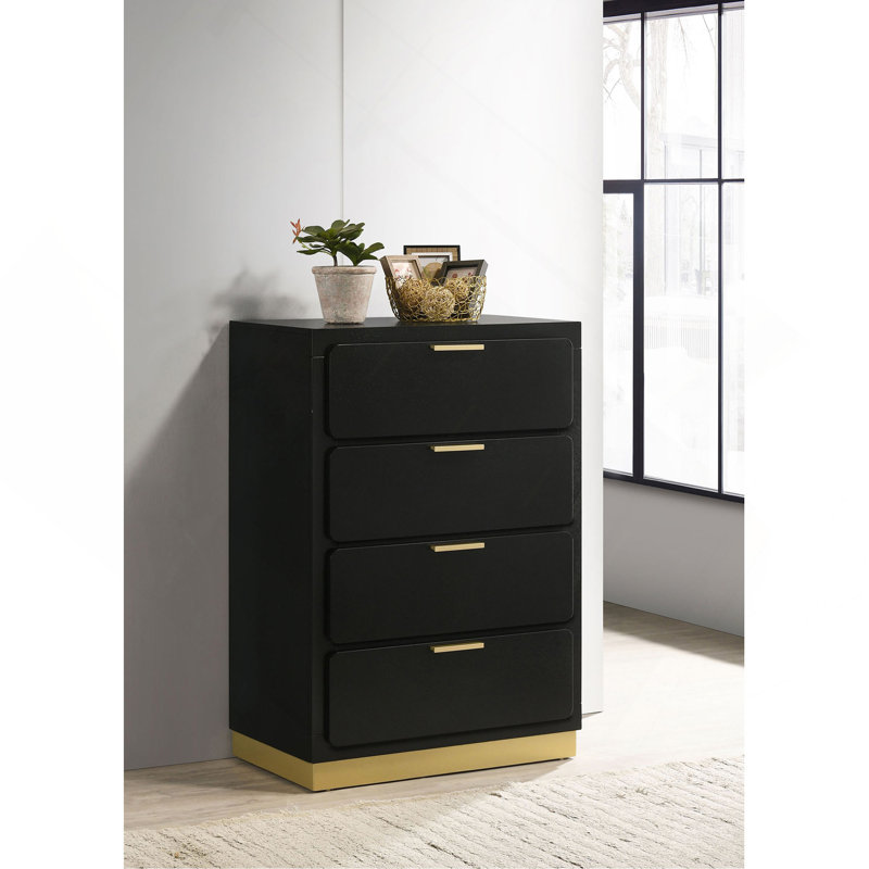 Commode 4 tiroirs Minimalist, Noir
