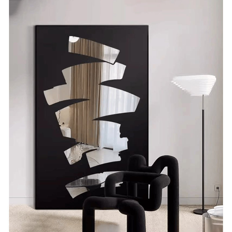 Miroir pleine grandeur mural Creative Luxury, 70.87" H x 35.43" W, Black