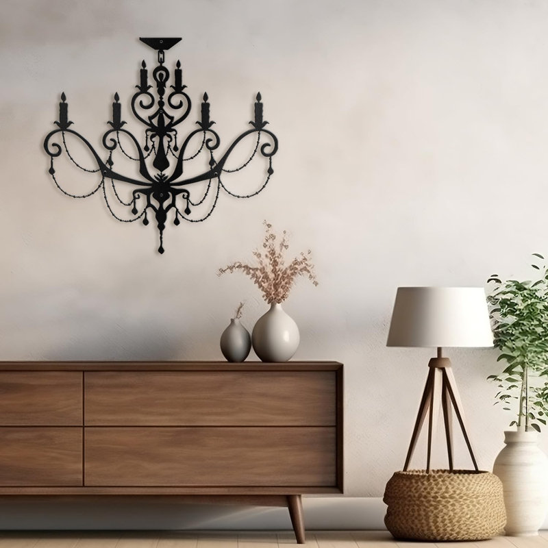 Wall Decor Metal, Black, 18" H x 18" W x 0.05" D