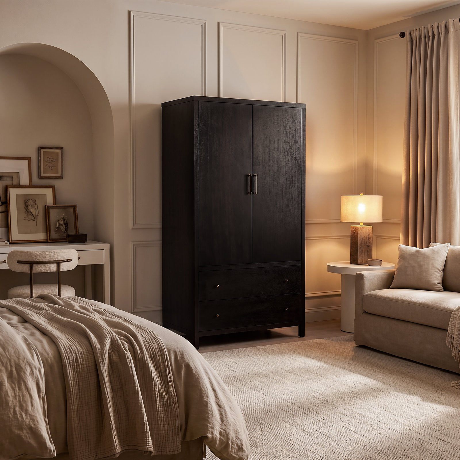 2-Drawer Armoire, Coffee