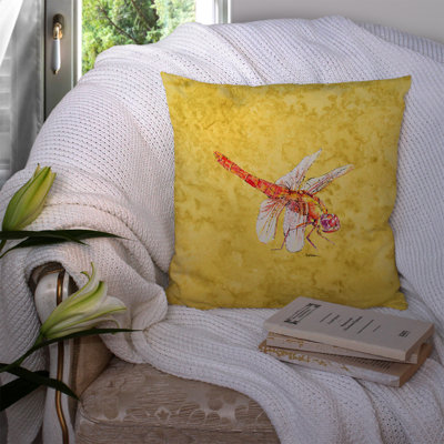 Dragonfly Yellow Indoor/Outdoor Throw Pillow