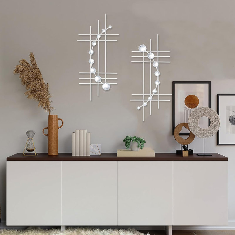 Install Abstract Wall Decorations, White