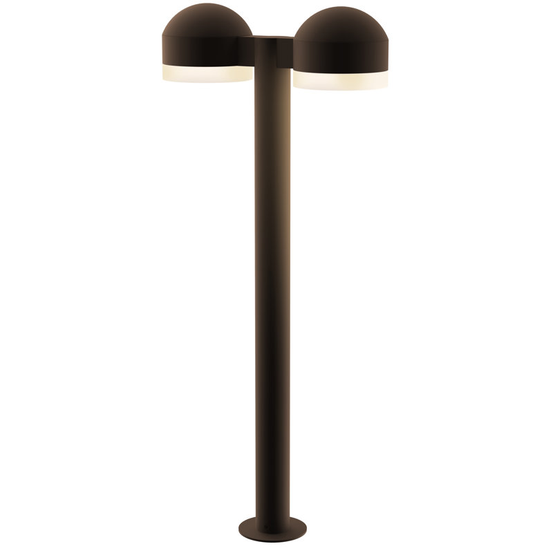 Reals Integrated LED Metal Bollard Light, Textured Bronze, 29.75" H x 5" W x 13.5" D, Frost White