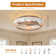 19.7”Ceiling Fan with Light, Lighting Kit Not Included
