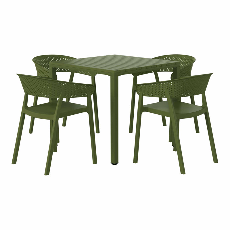 Ensemble repas carré pour 4 personnes, Green