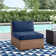 Ambroselli Premium All-Weather Wicker Outdoor Armless Lounge Chair