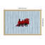«Red Steam Train Blue Stripes» par Wild Violets, reproduction d'art sur toile encadrée-65163439