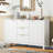 Sideboard with Wave Design - 3 Adjustable Shelves, 3 Drawers & Soft-Close Doors, Storage Console Table with Metal Handles, Suitable for Study, Hallway and Living Room-667679018