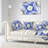 Blue on White Pattern with Circles - Abstract Printed Pillow