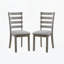 Chaise de salle à manger avec siège rembourré et dossier en échelle à finition échelle brossée (ensemble de 2)
