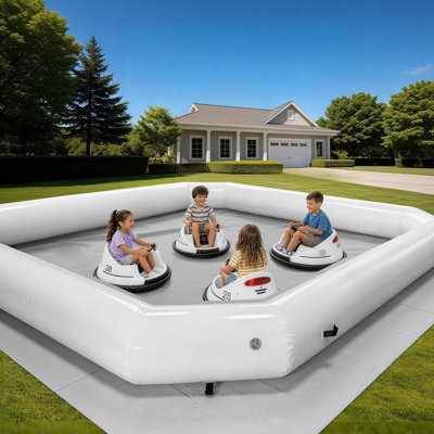 Piste de course de voiture gonflable (16 pi / 4,8 m) - Piste de course à air scellée en PVC de qualité supérieure, piste de karting portable robuste pour les fêtes dans la cour et les événements commerciaux