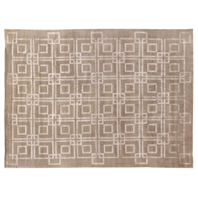 Super Tibetan Hand Knotted Geometric Area Rug