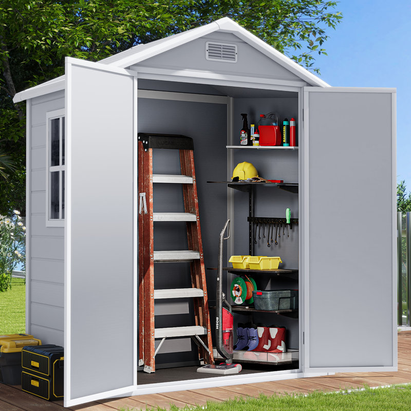 Resin Storage Shed, 86.6" H x 67.1" W x 36.2" D