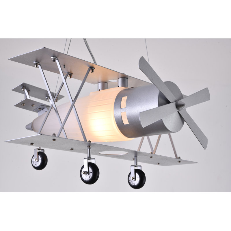 Luminaire d'avion pour enfants 1 lumière en argent, Argent