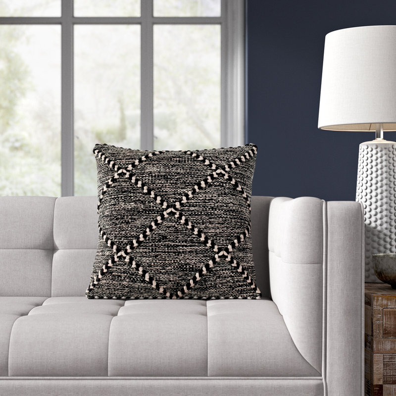 Damali Cotton Geometric 18'' Throw Pillow Cover, 22" x 22"