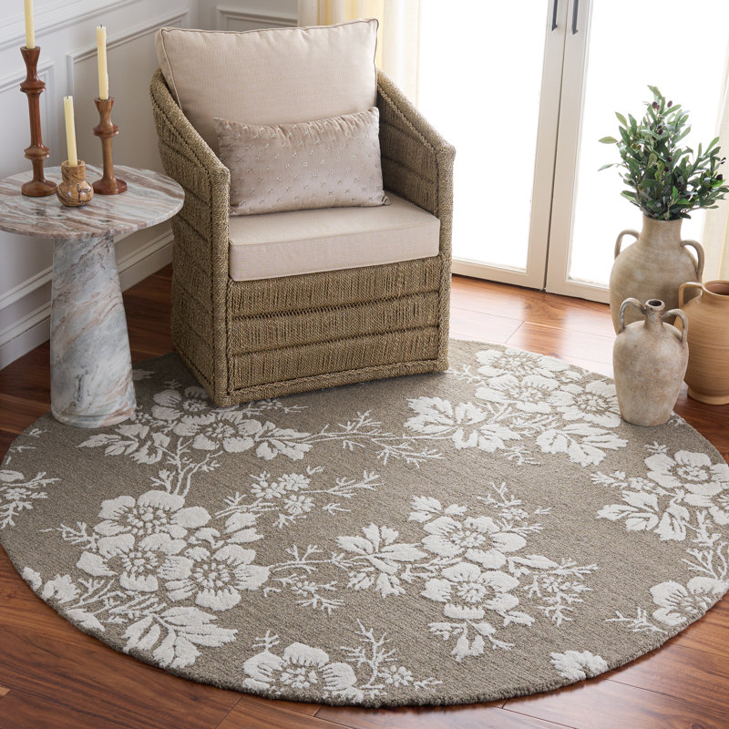 Tapis d'intérieur en laine touffeté à la main Glamour, Rond 6 pi