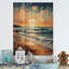«Beach Sunkissed Sands Pointillism I» sur bois-683479062