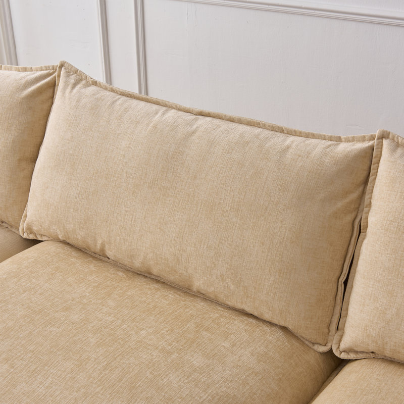 Canapés modulaires confortables, revêtus de chenille avec repose-pieds, idéaux pour les salons modernes