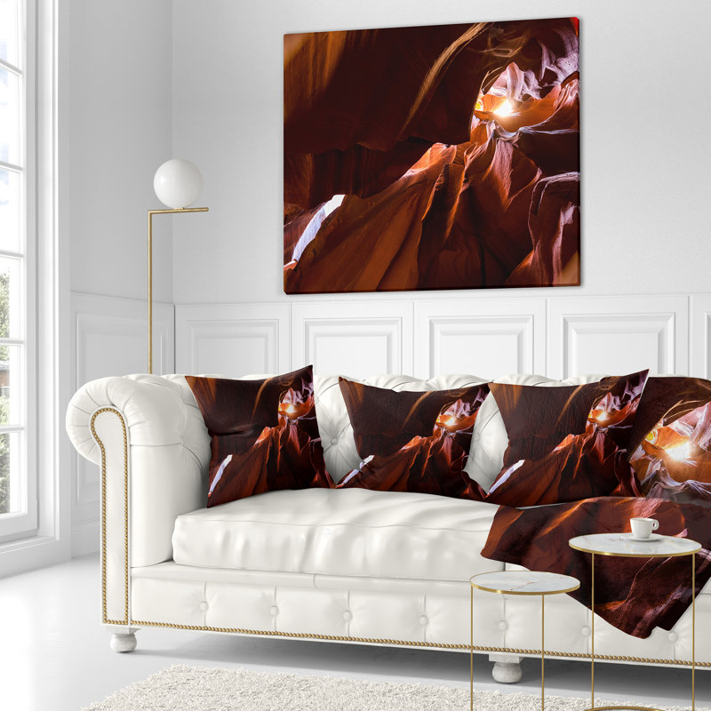 Coussin paysage antilope Canyon, 18 po x 18 po, Coussin décoratif