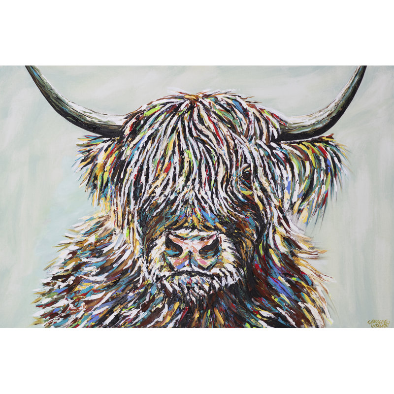 Woolly Highland II - Painting, 51cm H x 76cm W, Wrapped Canvas