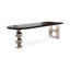 Bureau en bois massif noir demi-cercle-871949778