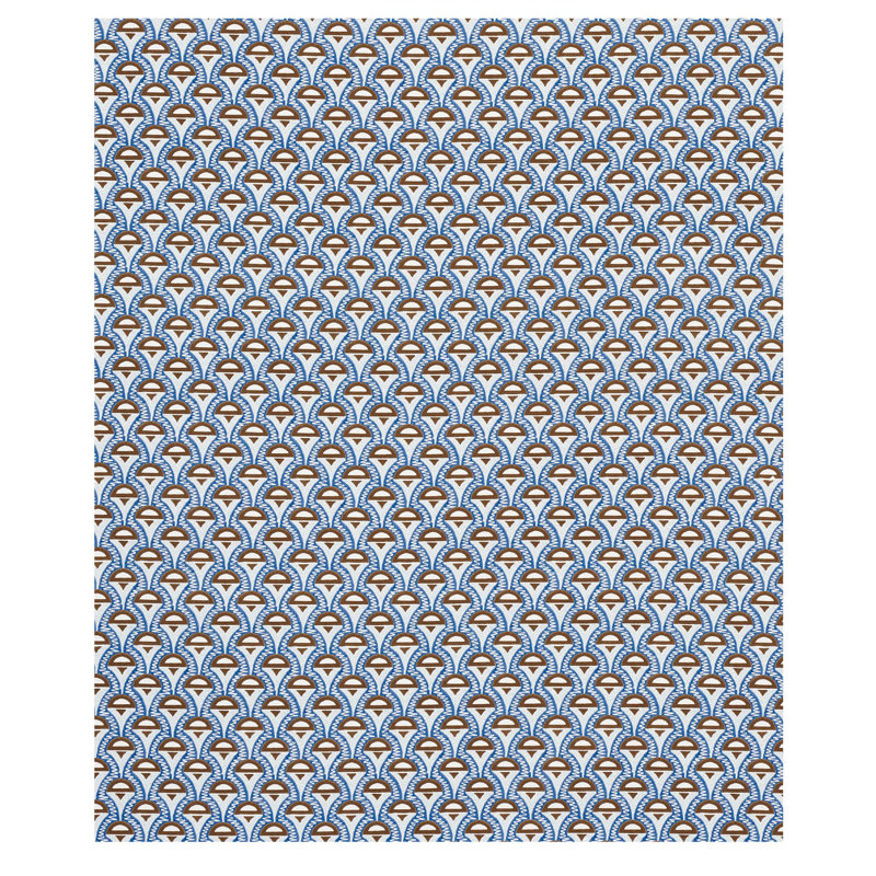 Abelino Fabric, Blue/Brown