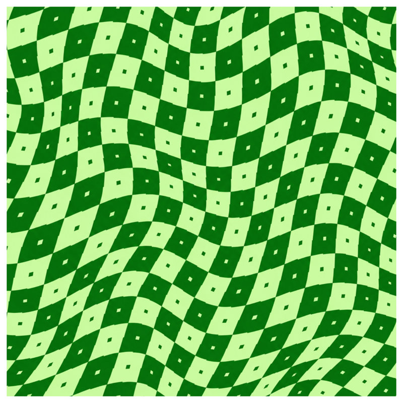 Green Wavy Checkered Blankets, 50in W x 60in H