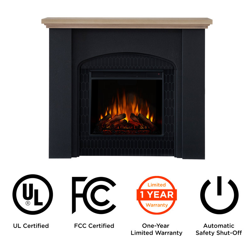 Anika 49" Electric Fireplace in Black Stucco by Real Flame