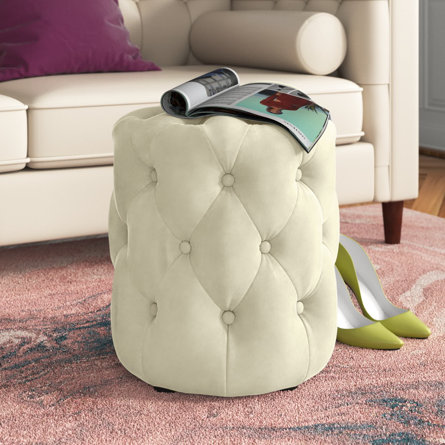 Modway Amour Tufted Button Round Performance Velvet Ottoman