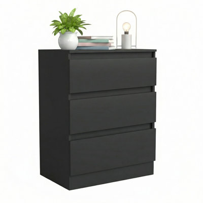 3-Drawer Nightstand – Small-Space Bedside Table, Anti-Tip Kit