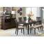 Mobilier de salle à manger à finition classique brun foncé en tissu beige avec siège 1 pièce beige