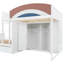 Full Size Offset Bunk Bed with Wardrobe, Drawers & Upholstered Guardrail – Kids & Teens Storage Bunk, White-1801113208