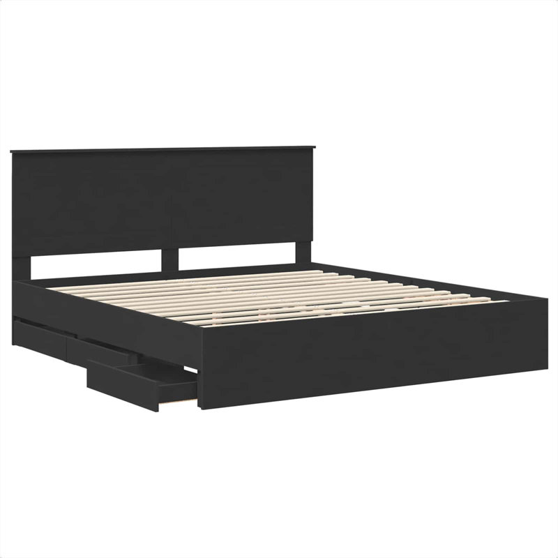 Bed, Black, Super King (6')