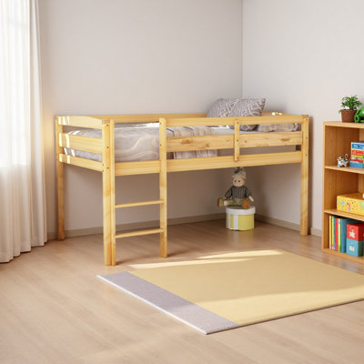Twin Wood Loft Bed Low Loft Beds With Ladder,Twin