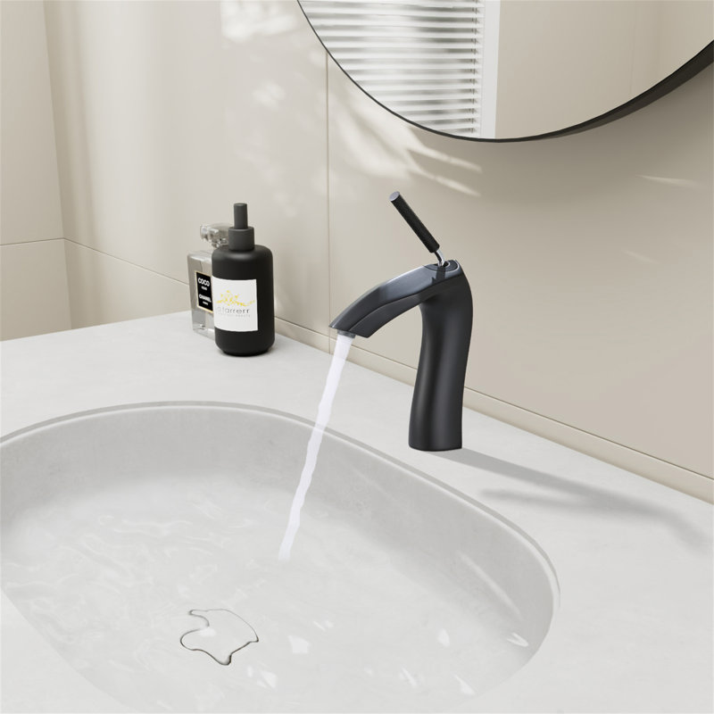 Robinet de lavabo à poignée simple, Noir mat