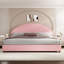 Bensu Luxury Curve-Shaped Headboard Bed Frame, Elegant Boucle Upholstered Platform Bed with Modern Design-700697637-690720458