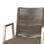 2 chaises de salle à manger en aluminium avec siège en corde taupe pour l'extérieur, teinte argentée, siège polyvalent de style 2 pour l'extérieur
