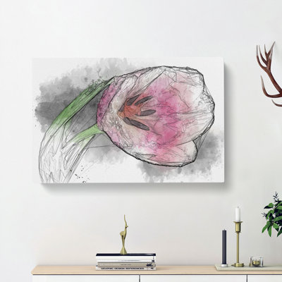 Pink Tulip - Wrapped Canvas